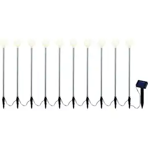 toom Solar-Stablichterkette 10 LEDs weiß/silbern 350 cm