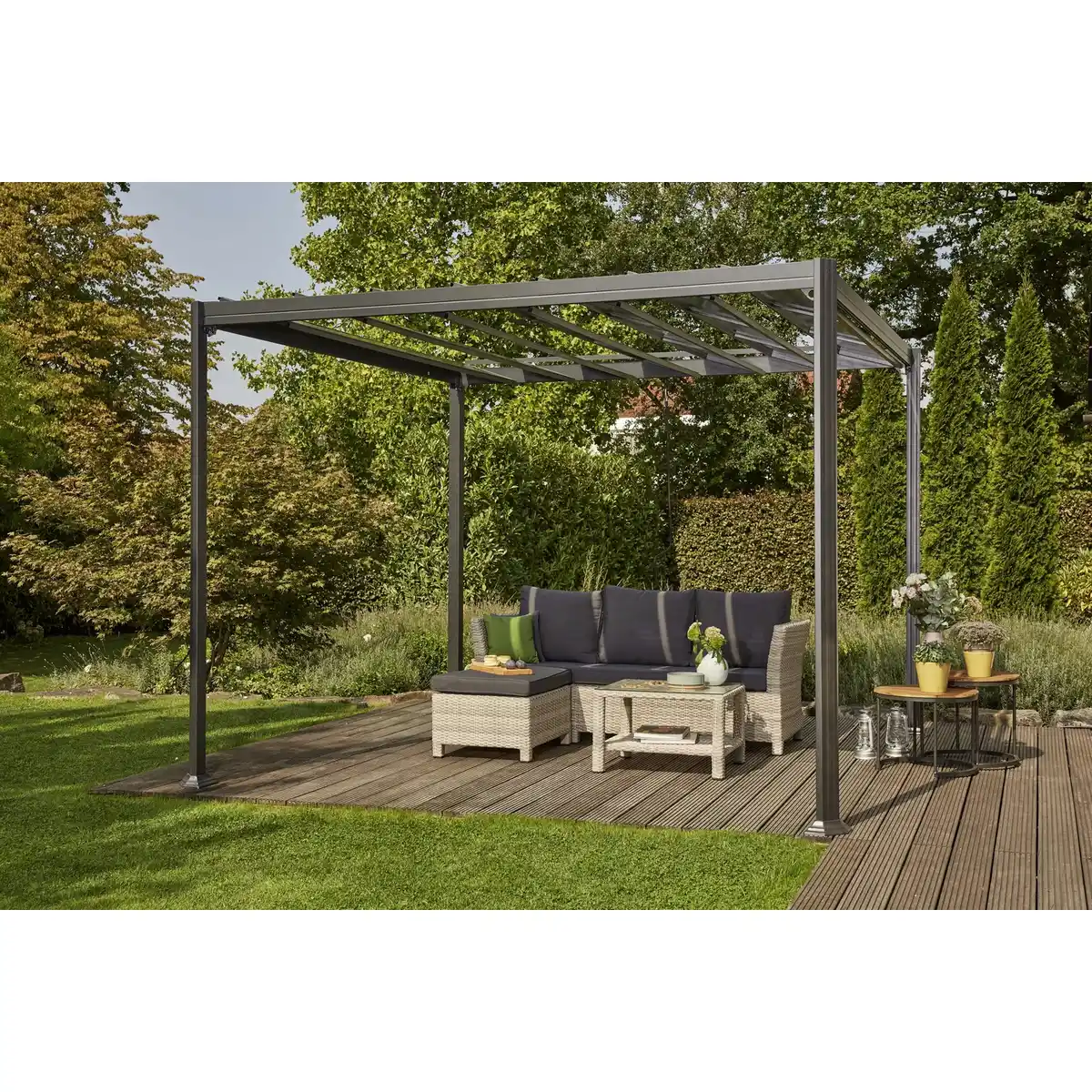 Bild 3 von Hardtop-Pavillon »Florenz«, Flachdach, quadratisch, BxHxT: 300 x 226 x 300 cm