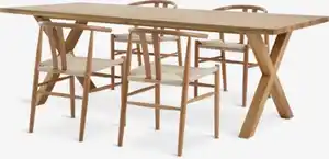 GRIBSKOV L230 Tisch eiche + 4 GUDERUP Stühle eiche/natur