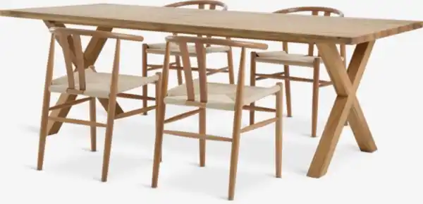 Bild 1 von GRIBSKOV L230 Tisch eiche + 4 GUDERUP Stühle eiche/natur