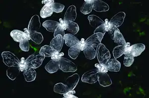 Lichterkette Solar 24 LED weiß Schmetterling