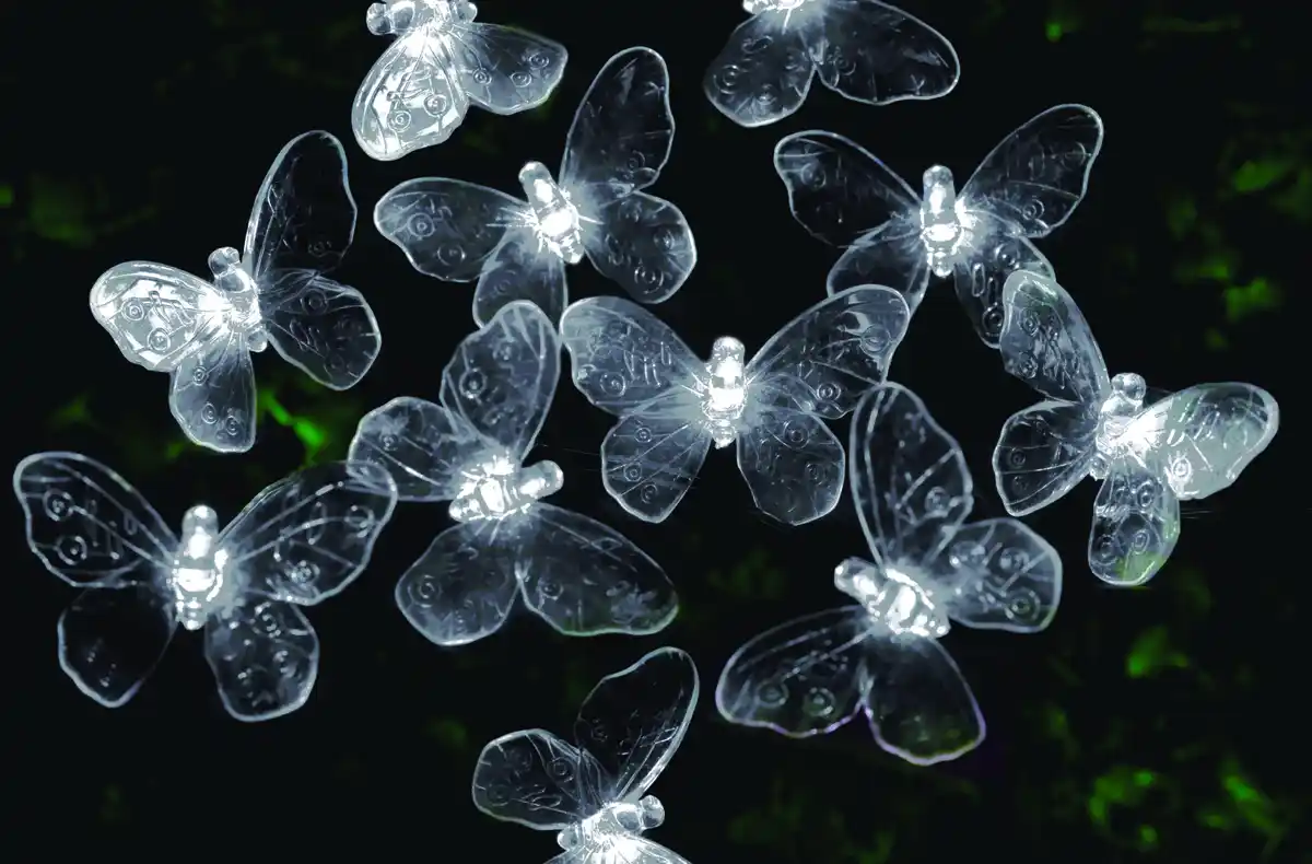Bild 1 von Lichterkette Solar 24 LED weiß Schmetterling