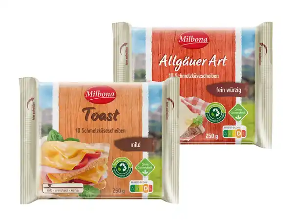 Bild 1 von Milbona Schmelzkäsescheiben,  250 g