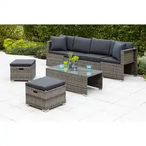 MERXX Gartenmöbelset »Agira«, 4 Sitzplätze, Stahl/Kunststoff, inkl. Auflagen
