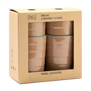 Becher, 4er Set, 200 ml, Melanin, lachsfarben