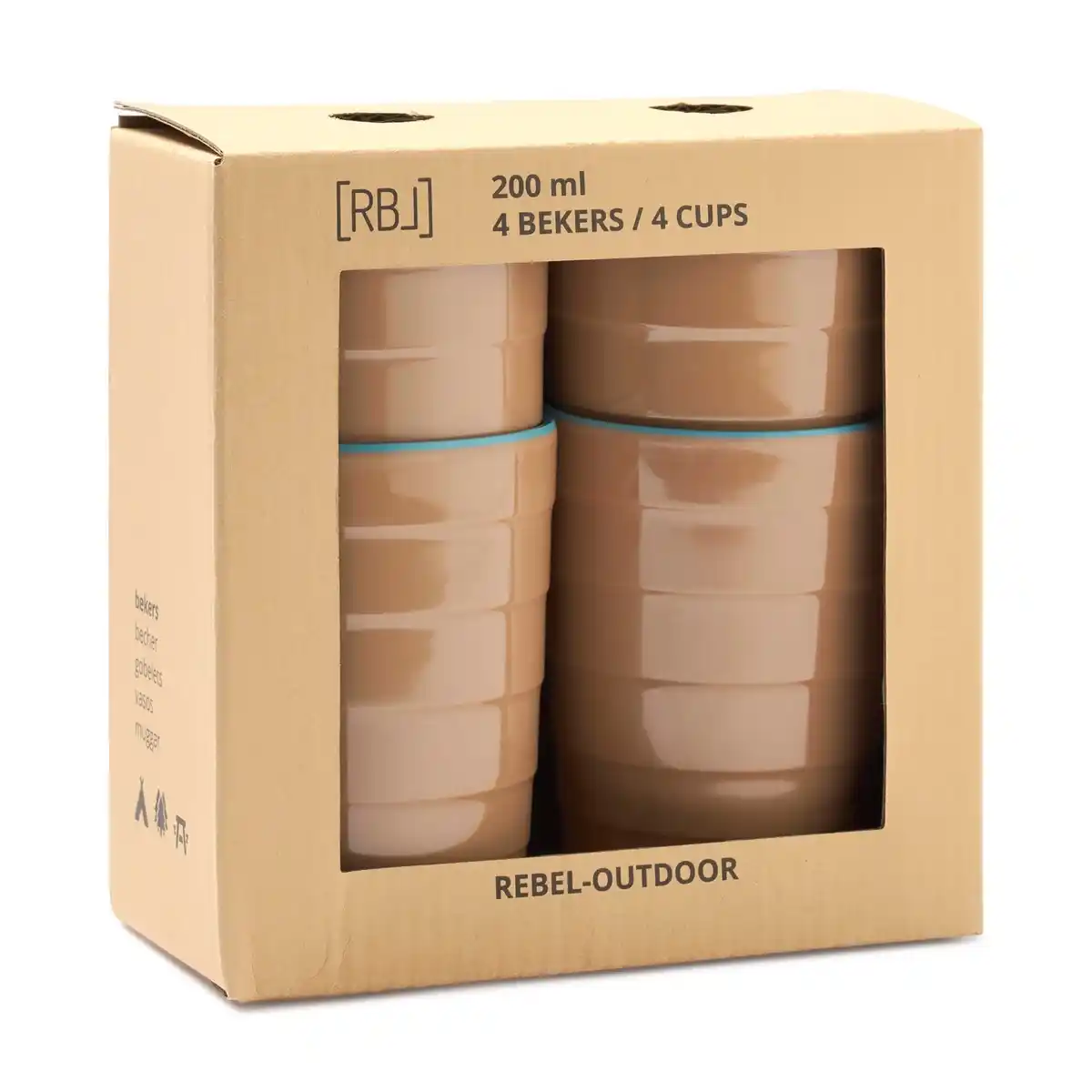 Bild 1 von Becher, 4er Set, 200 ml, Melanin, lachsfarben