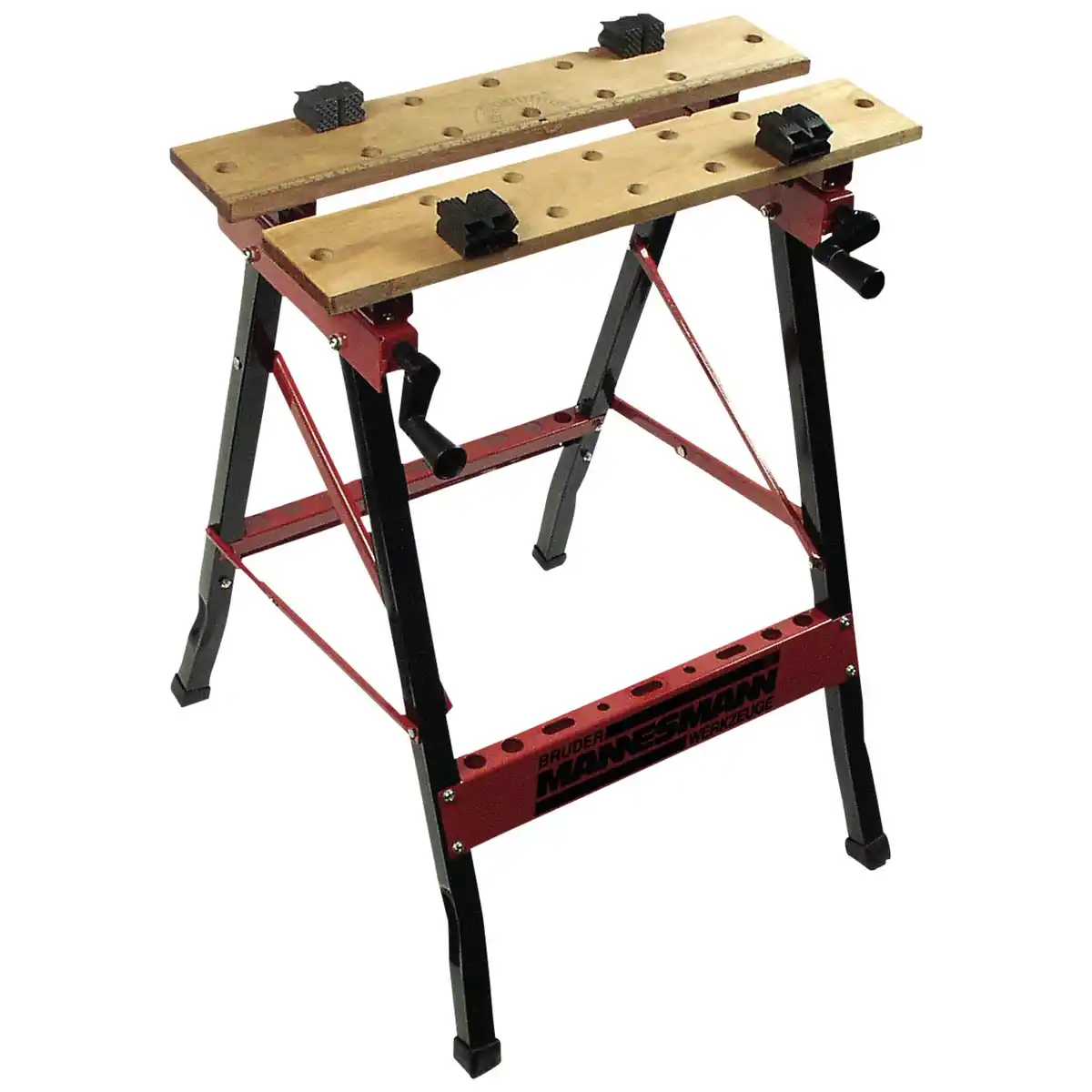 Bild 1 von BRÜDER MANNESMANN Werkbank »M 7000«, schwarz/holzfarben/rot, Mitteldichte Faserplatte (MDF)