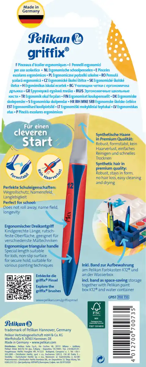 Bild 2 von Pelikan 5er Pack Griffix Ergonomische Schulpinsel