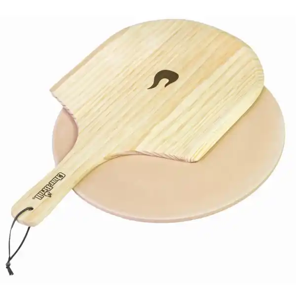 Bild 1 von CHAR-BROIL Pizzastein-Set, Steingut/Holz, für Grills