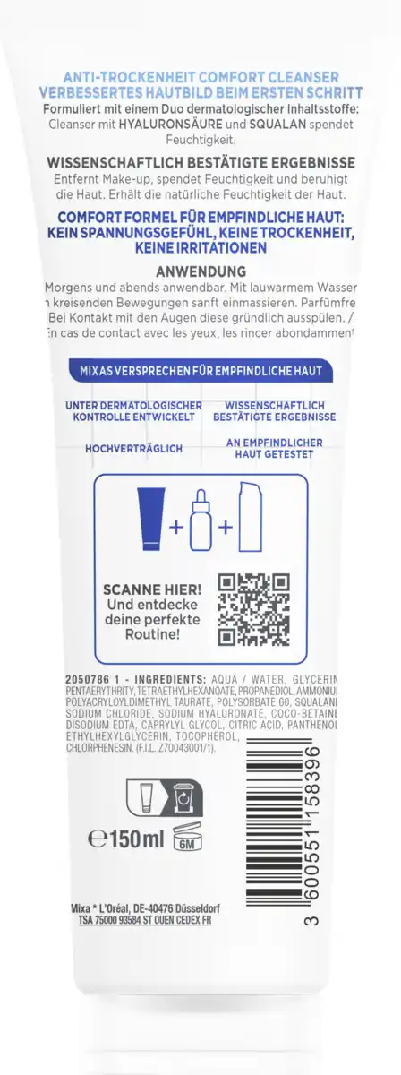Bild 2 von Mixa Anti-Trockenheit Comfort Cleanser, 150 ml