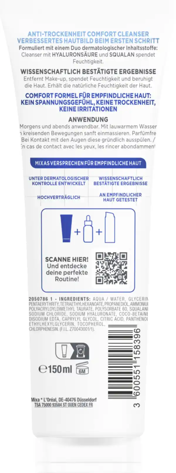 Bild 2 von Mixa Anti-Trockenheit Comfort Cleanser, 150 ml