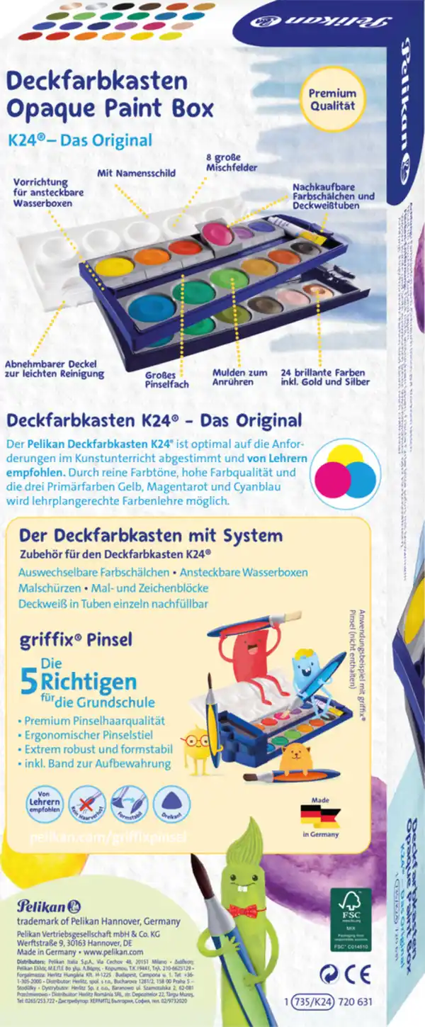 Bild 2 von Pelikan Deckfarbkasten K24 mit 24 Farben & 1 Tube Deckweiß