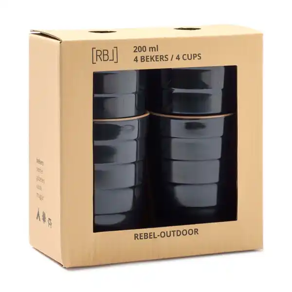 Bild 1 von Becher, 4er Set, 200 ml, Melanin, schwarz