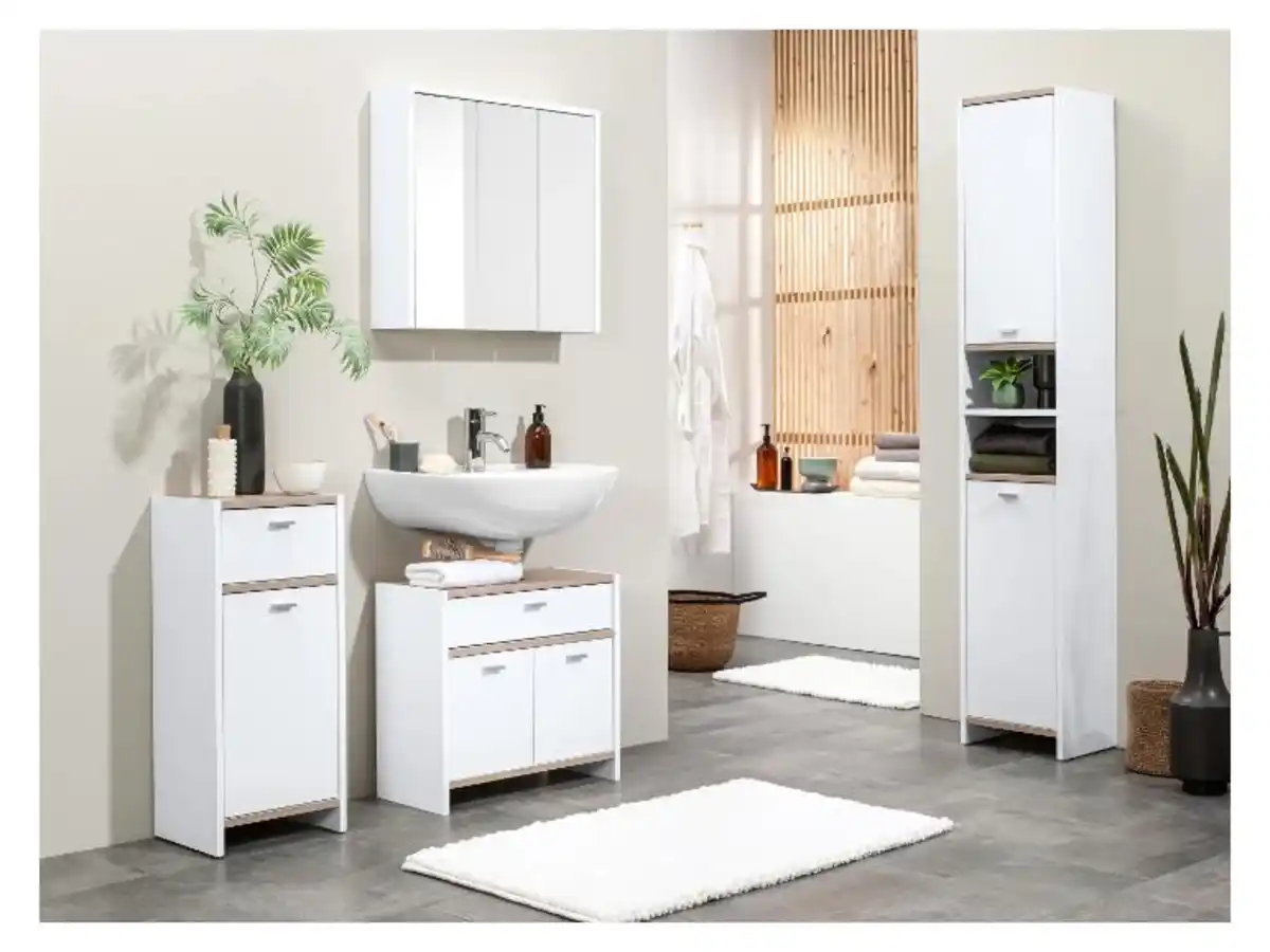 Bild 2 von LIVARNO home Waschbeckenunterschrank weiß