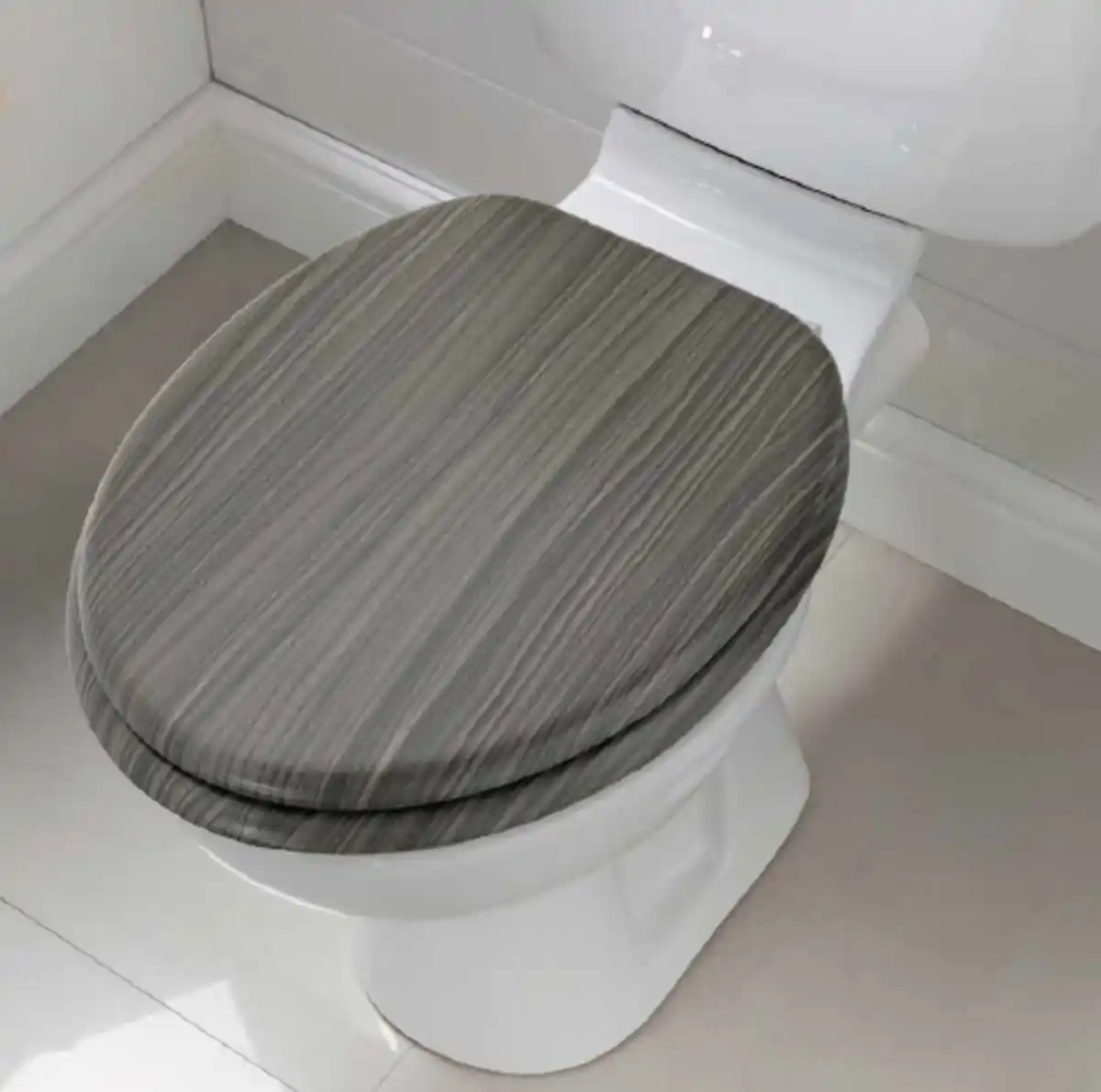 Bild 1 von WC Sitz Holz mit Soft Close Maserung grau