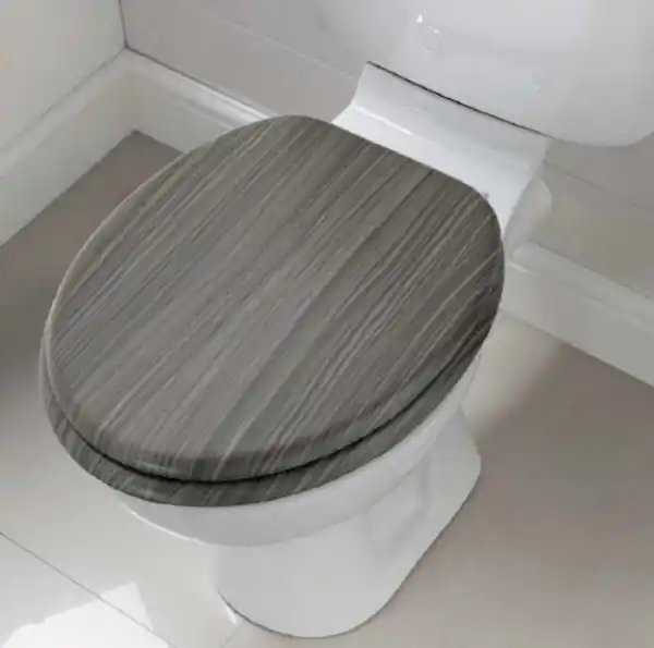 Bild 1 von WC Sitz Holz mit Soft Close Maserung grau