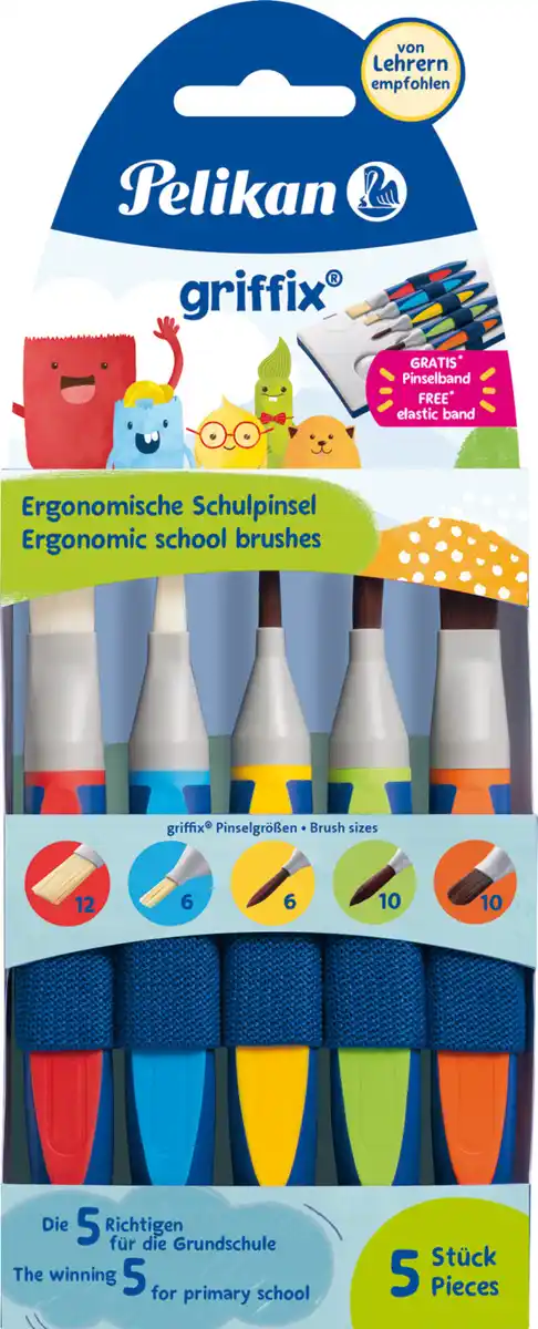 Bild 1 von Pelikan 5er Pack Griffix Ergonomische Schulpinsel