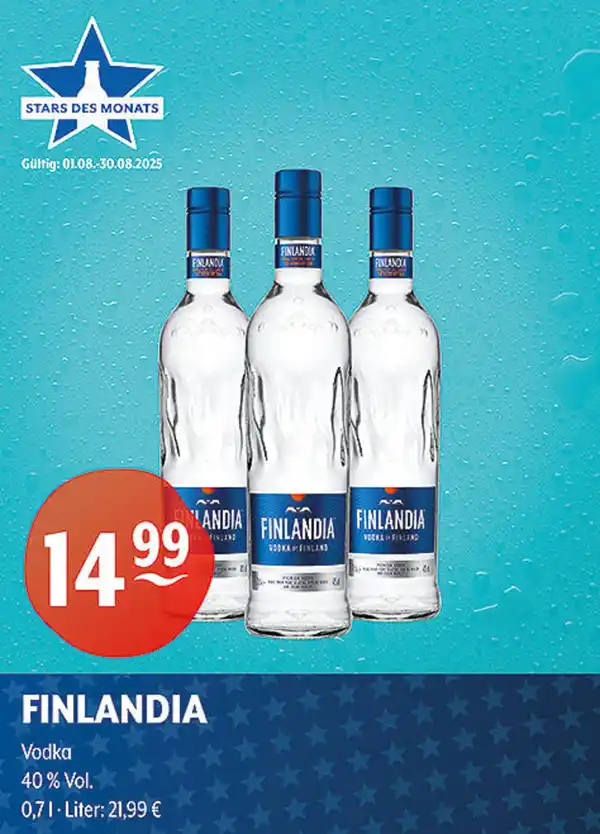 Bild 1 von FINLANDIA Vodka 40 % Vol.