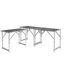 Bild 1 von Tapezier-/Mehrzwecktisch, 3er-Set, je LxBxH: 100 x 60 x 76 - 94 cm, Aluminium/MDF