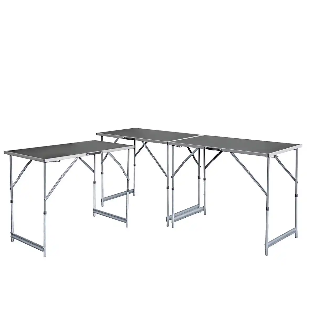 Bild 1 von Tapezier-/Mehrzwecktisch, 3er-Set, je LxBxH: 100 x 60 x 76 - 94 cm, Aluminium/MDF