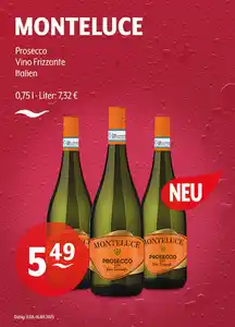 MONTELUCE Prosecco Vino Frizzante Italien