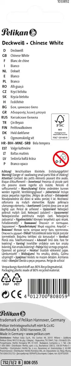 Bild 2 von Pelikan Deckweiß 732/3/2/B, 15 ml