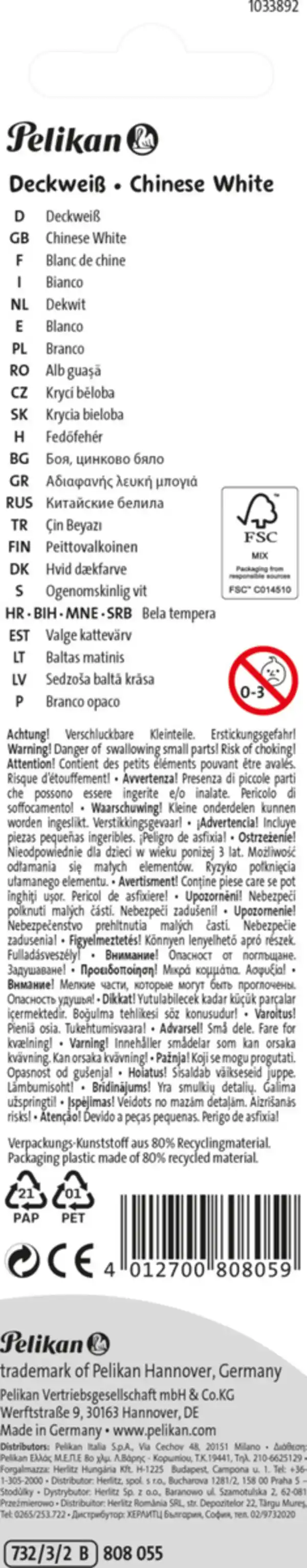 Bild 2 von Pelikan Deckweiß 732/3/2/B, 15 ml