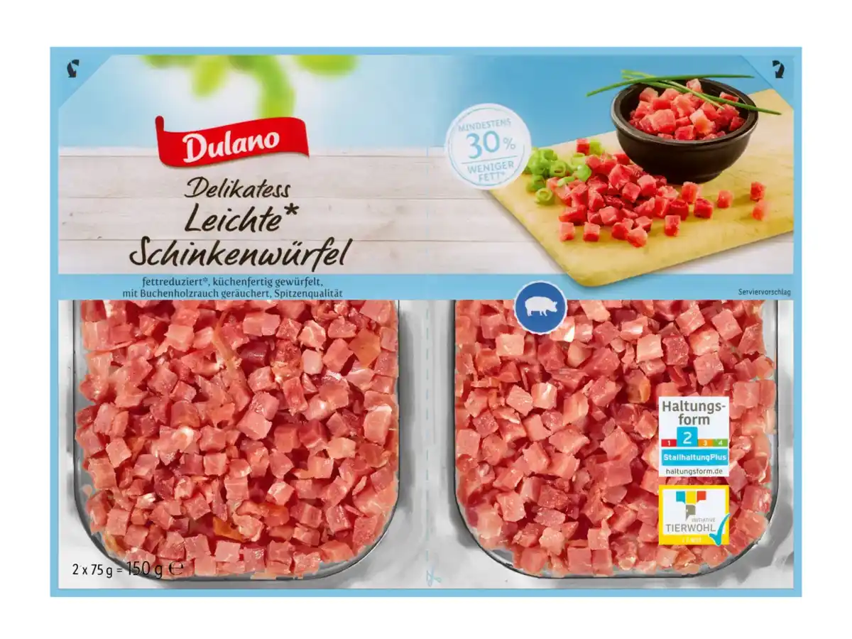 Bild 1 von Dulano Delikatess Leichte Schinkenwürfel,  150 g