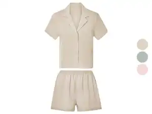 esmara® Damen Pyjama, aus angenehm weichem Musselin