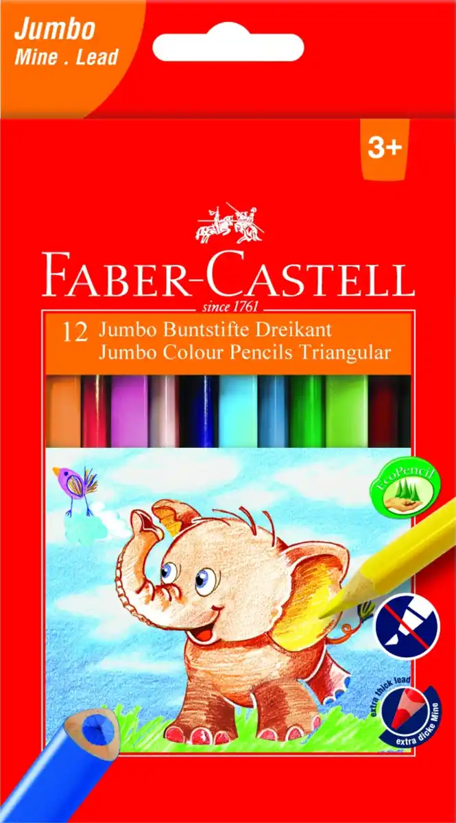 Bild 1 von Faber-Castell 12er Pack Bunstifte Jumbo dreikant