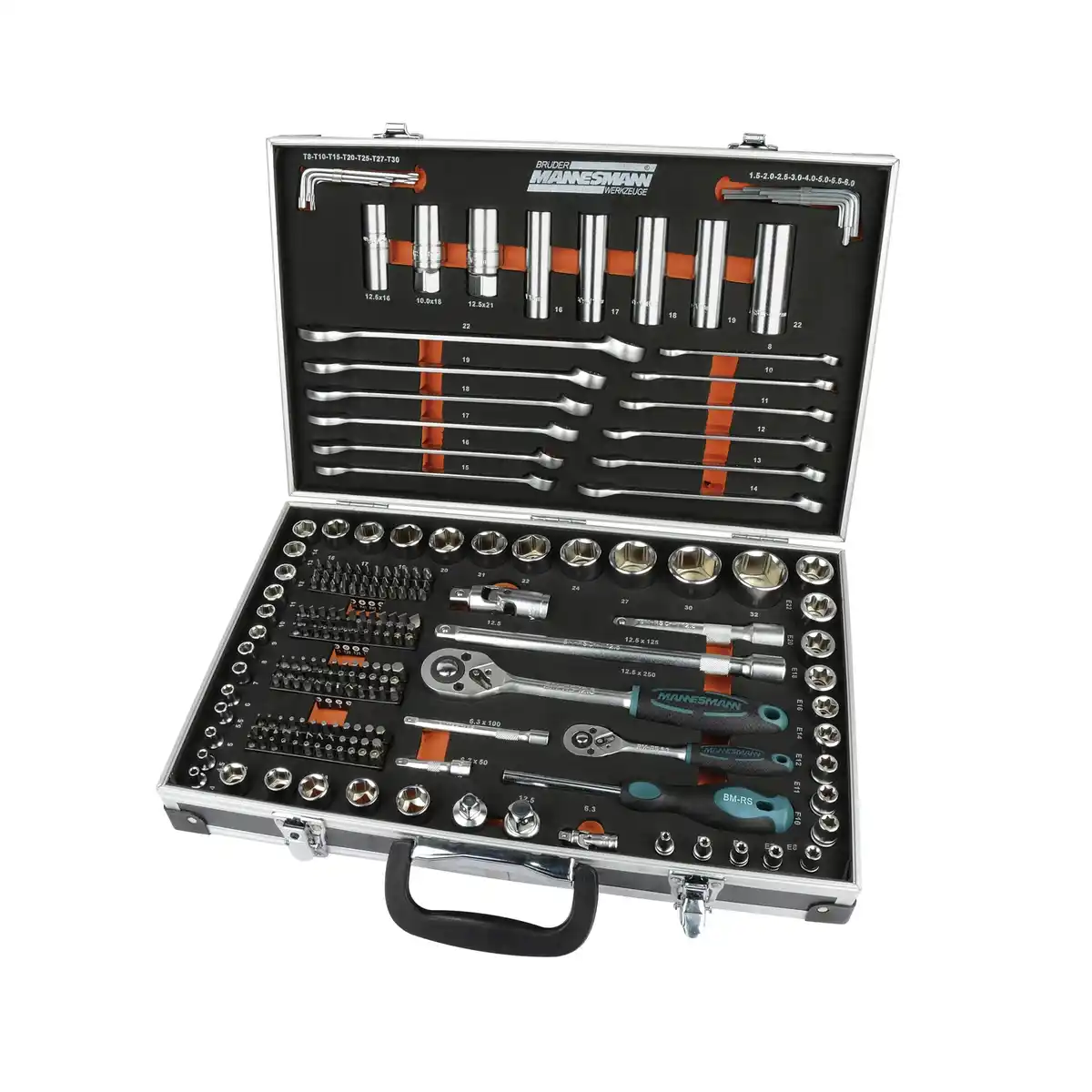Bild 1 von BRÜDER MANNESMANN Steckschlüsselsatz, Kunststoff/aluminium/stahl, für Schraubarbeiten