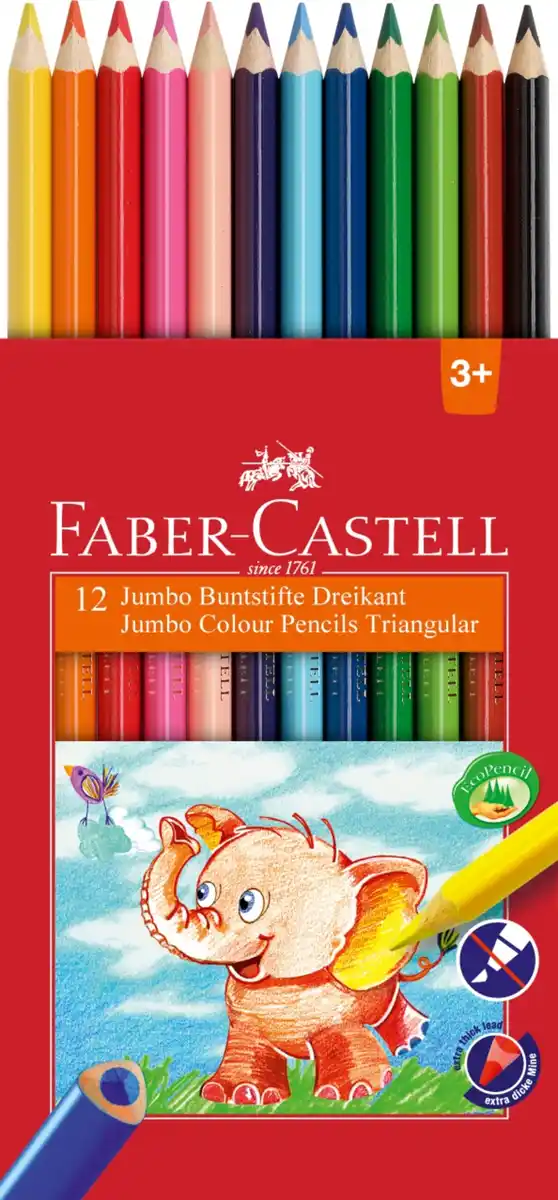 Bild 2 von Faber-Castell 12er Pack Bunstifte Jumbo dreikant