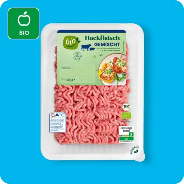 Bild 1 von BIO Bio-Hackfleisch, gemischt, Aus Rind- und Schweinefleisch