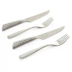 WEBER Steak-Besteck-Set, 2x Messer/2x Gabel, Edelstahl