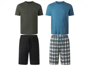 esmara Men Herren Shorty Pyjama, aus reiner Baumwolle