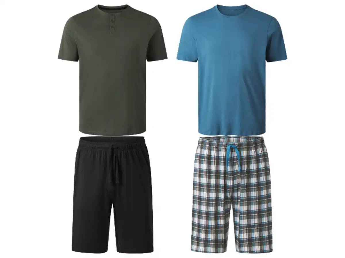 Bild 1 von esmara Men Herren Shorty Pyjama, aus reiner Baumwolle
