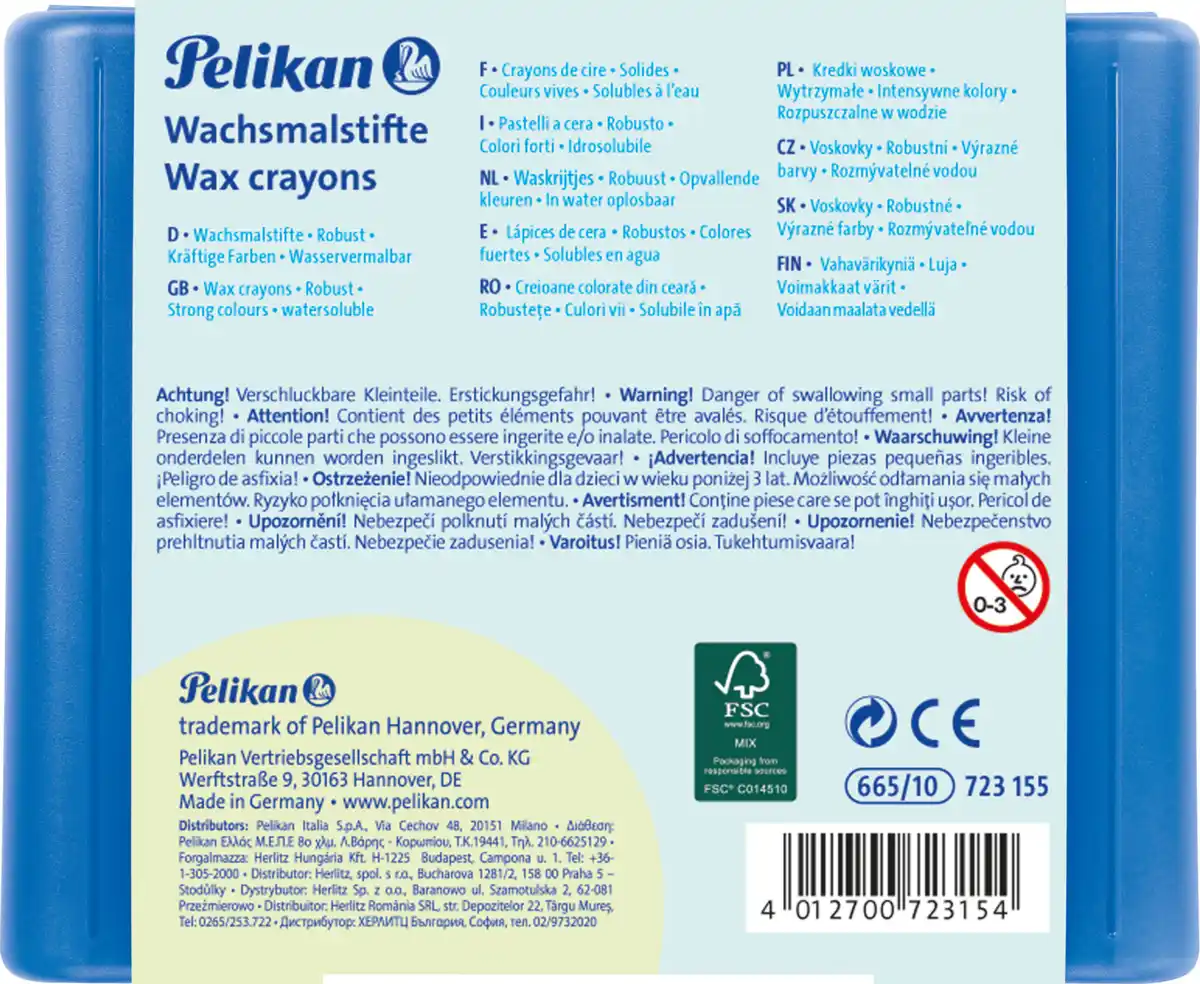 Bild 2 von Pelikan Wachsmalstifte 665/10 mit Schiebehülse, 10 Stück