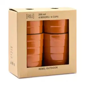 Becher, 4er Set, 200 ml, Melanin, orange