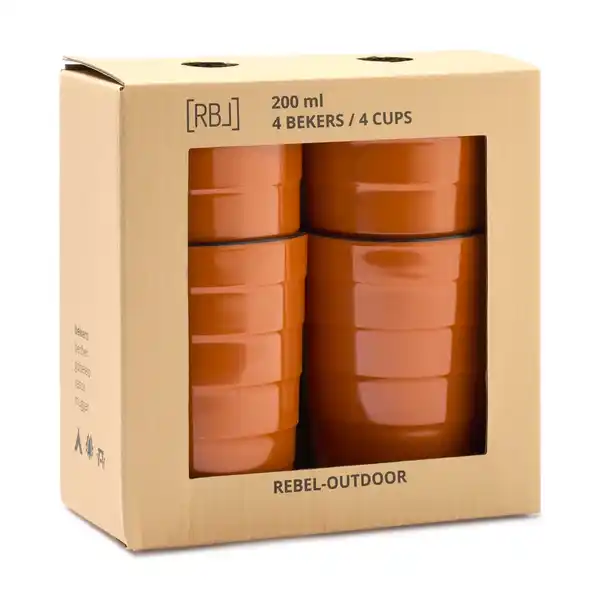 Bild 1 von Becher, 4er Set, 200 ml, Melanin, orange