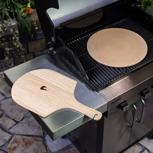 Bild 2 von CHAR-BROIL Pizzastein-Set, Steingut/Holz, für Grills