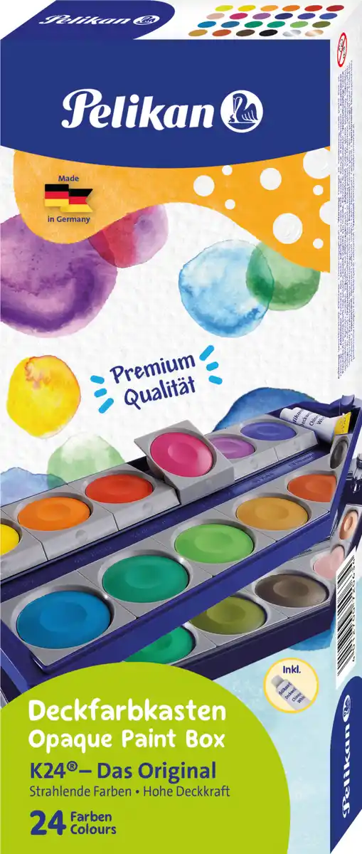 Bild 1 von Pelikan Deckfarbkasten K24 mit 24 Farben & 1 Tube Deckweiß