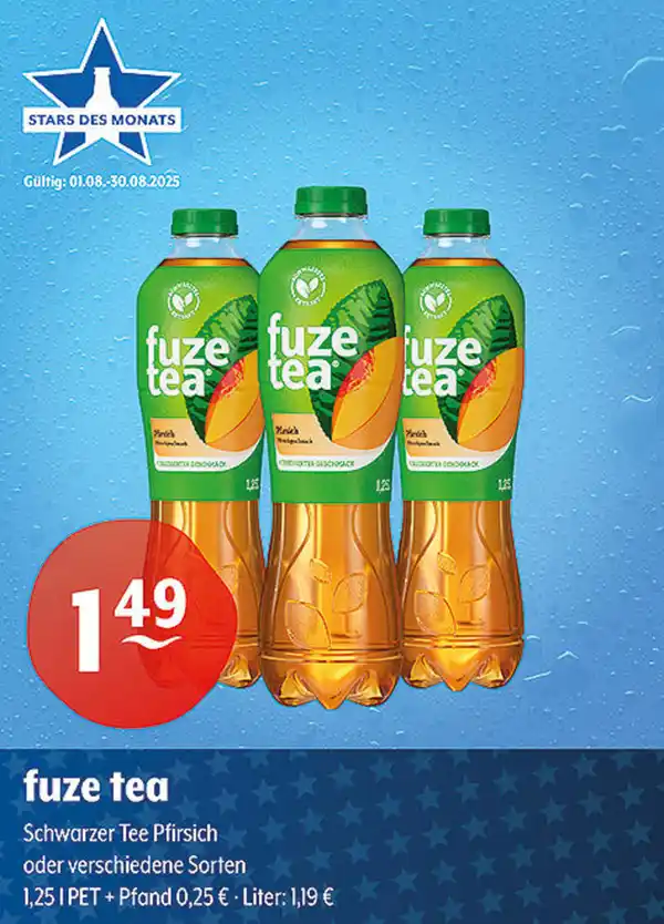 Bild 1 von fuze tea Schwarzer Tee Pfirsich oder verschiedene Sorten