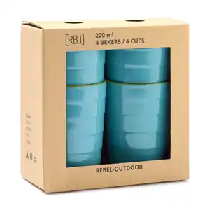 Becher, 4er Set, 200 ml, Melanin, blau