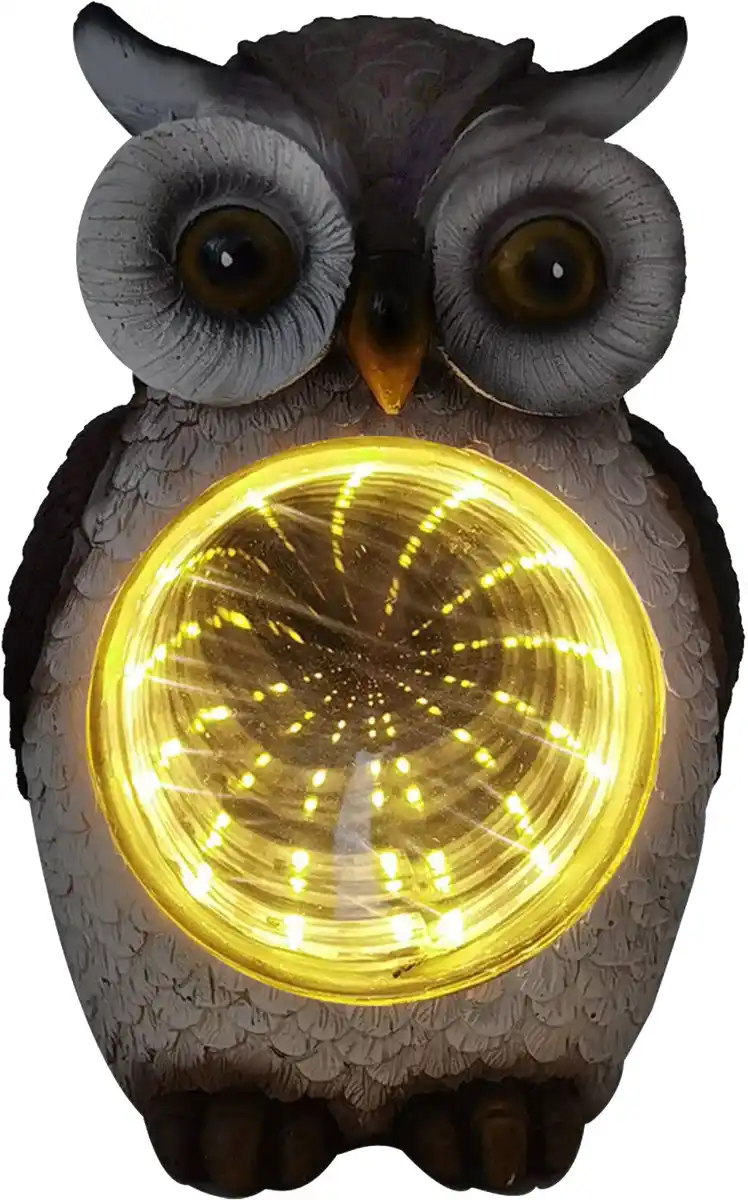 Bild 1 von LED Solarleuchte Eule mit Dämmerungssensor grau-weiß