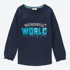 Kinder-Mädchen-Shirt mit Stickereien