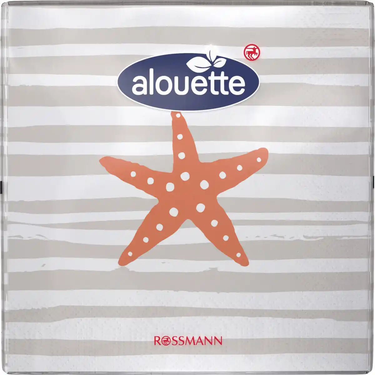 Bild 1 von alouette Serviette 25x25 cm Maritim Seestern Streifen