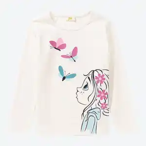Kinder-Mädchen-Shirt mit hohem Baumwoll-Anteil