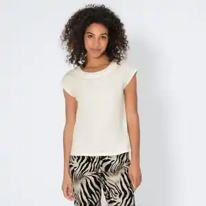 Damen-T-Shirt mit Flechtzöpfen am Ausschnitt