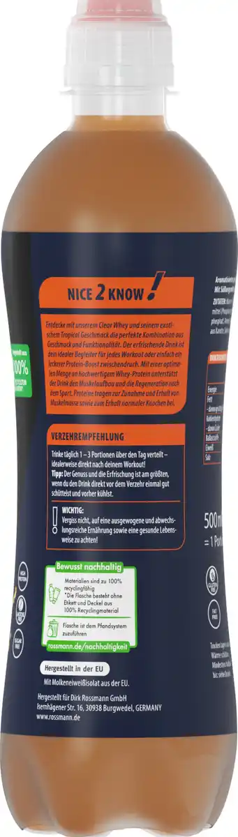 Bild 3 von WellMix Clear Whey Tropical Flavour, 500 ml