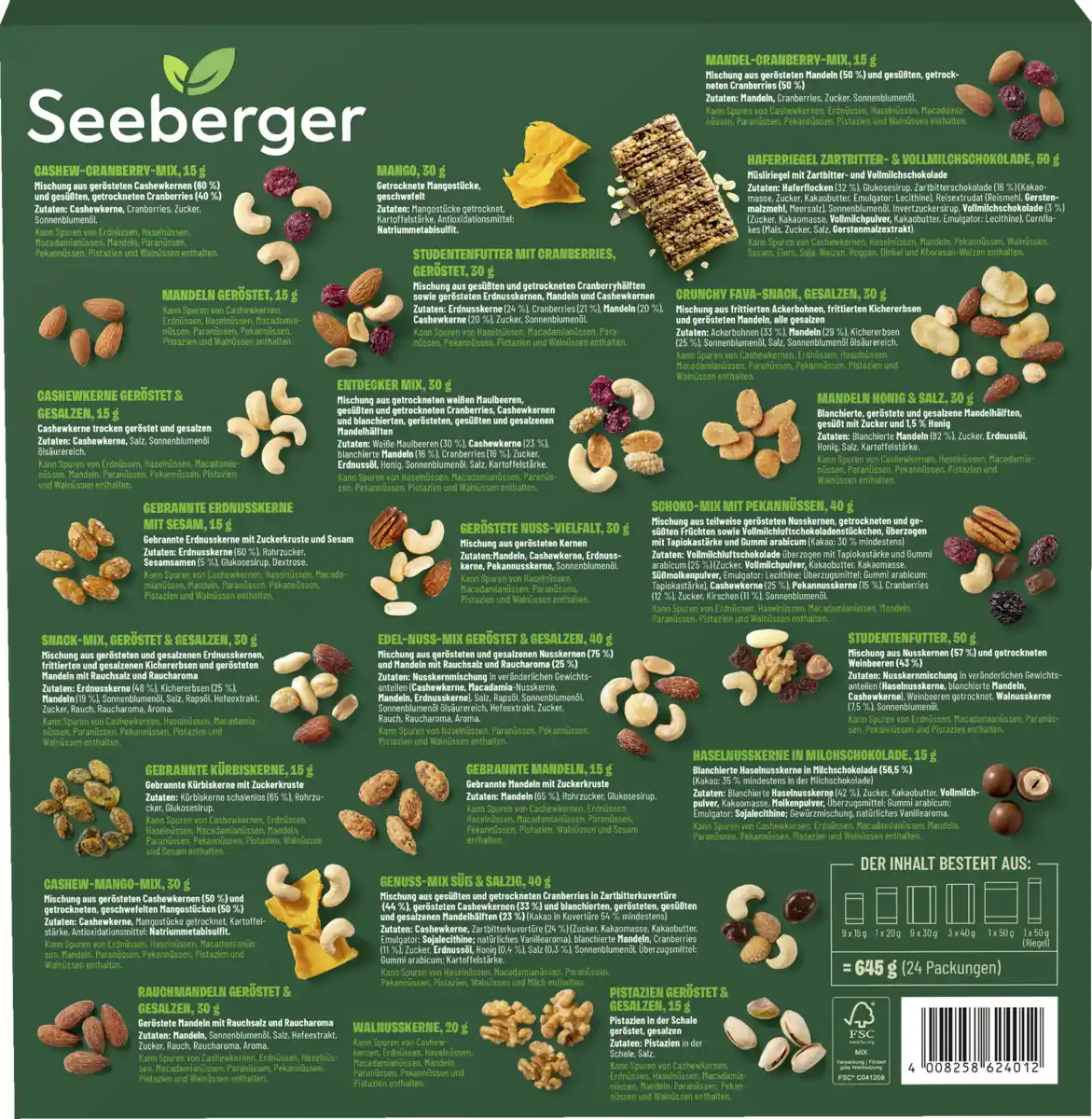 Bild 2 von Seeberger Snack Adventskalender 2025